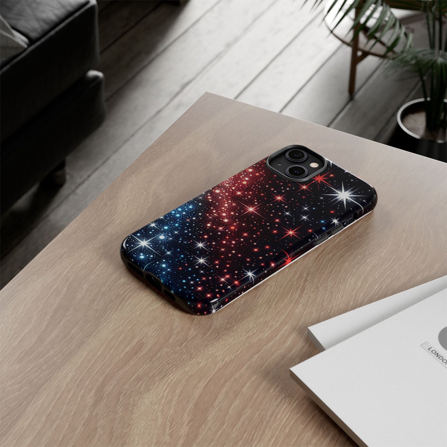 Phone Case, American Starry Night Tough Case, USA Flag Protective Cover, Patriotic iPhone Accessory, Military Veteran Gift