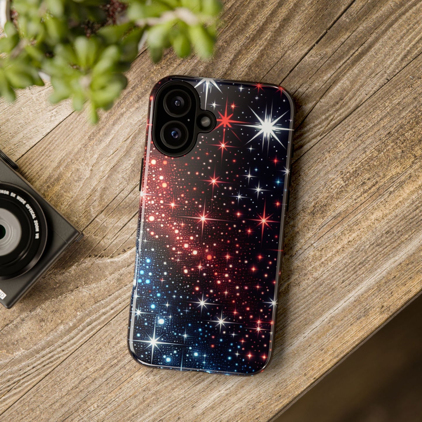 Phone Case, American Starry Night Tough Case, USA Flag Protective Cover, Patriotic iPhone Accessory, Military Veteran Gift