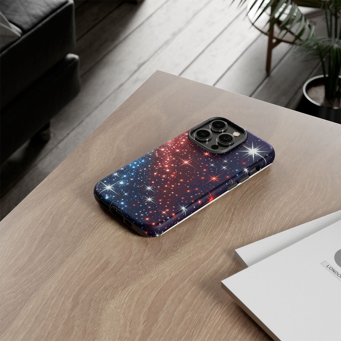 Phone Case, American Starry Night Tough Case, USA Flag Protective Cover, Patriotic iPhone Accessory, Military Veteran Gift