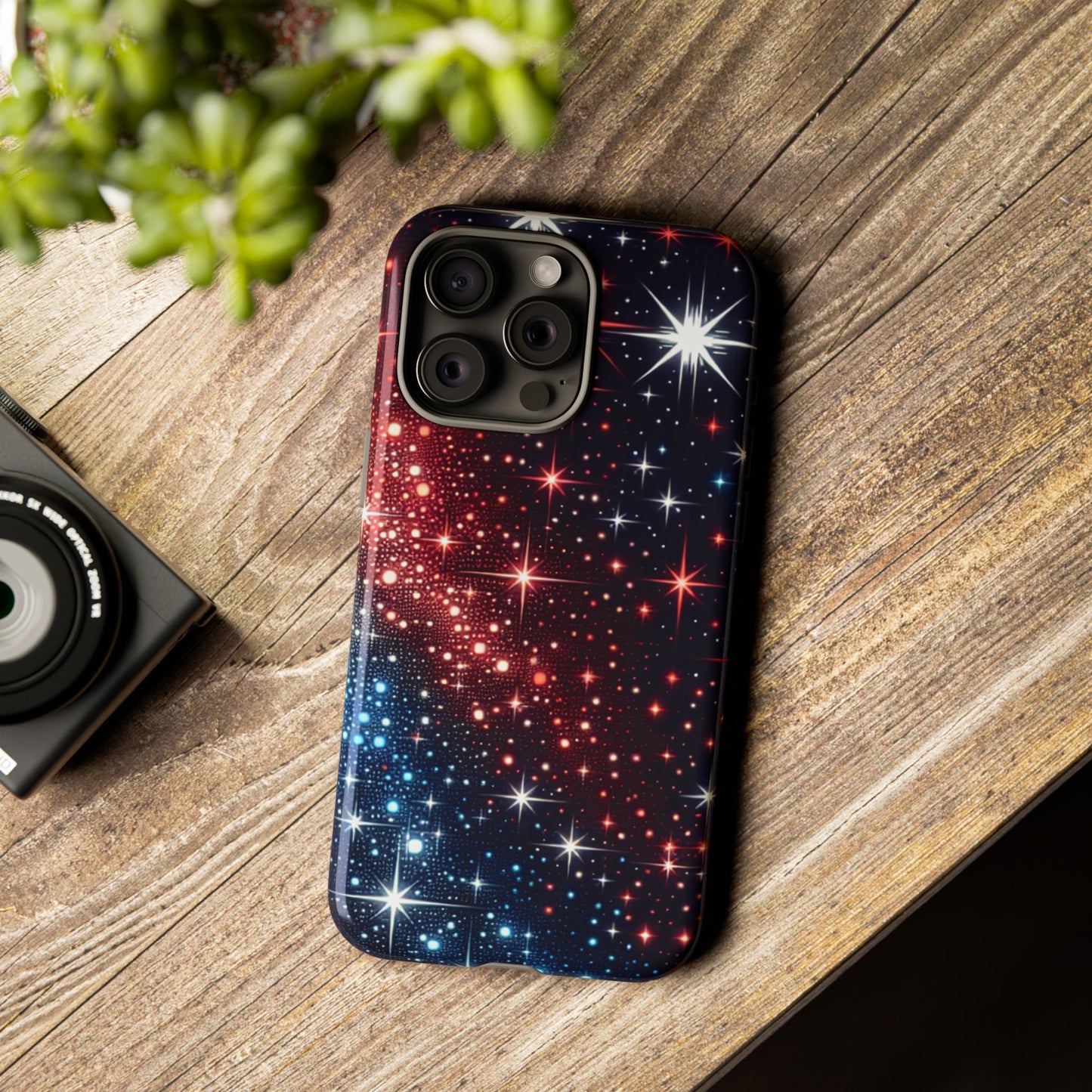 Phone Case, American Starry Night Tough Case, USA Flag Protective Cover, Patriotic iPhone Accessory, Military Veteran Gift