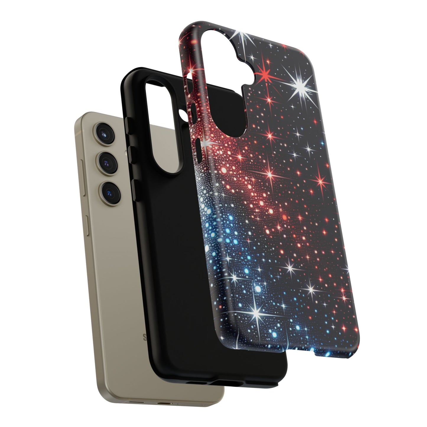 Phone Case, American Starry Night Tough Case, USA Flag Protective Cover, Patriotic iPhone Accessory, Military Veteran Gift