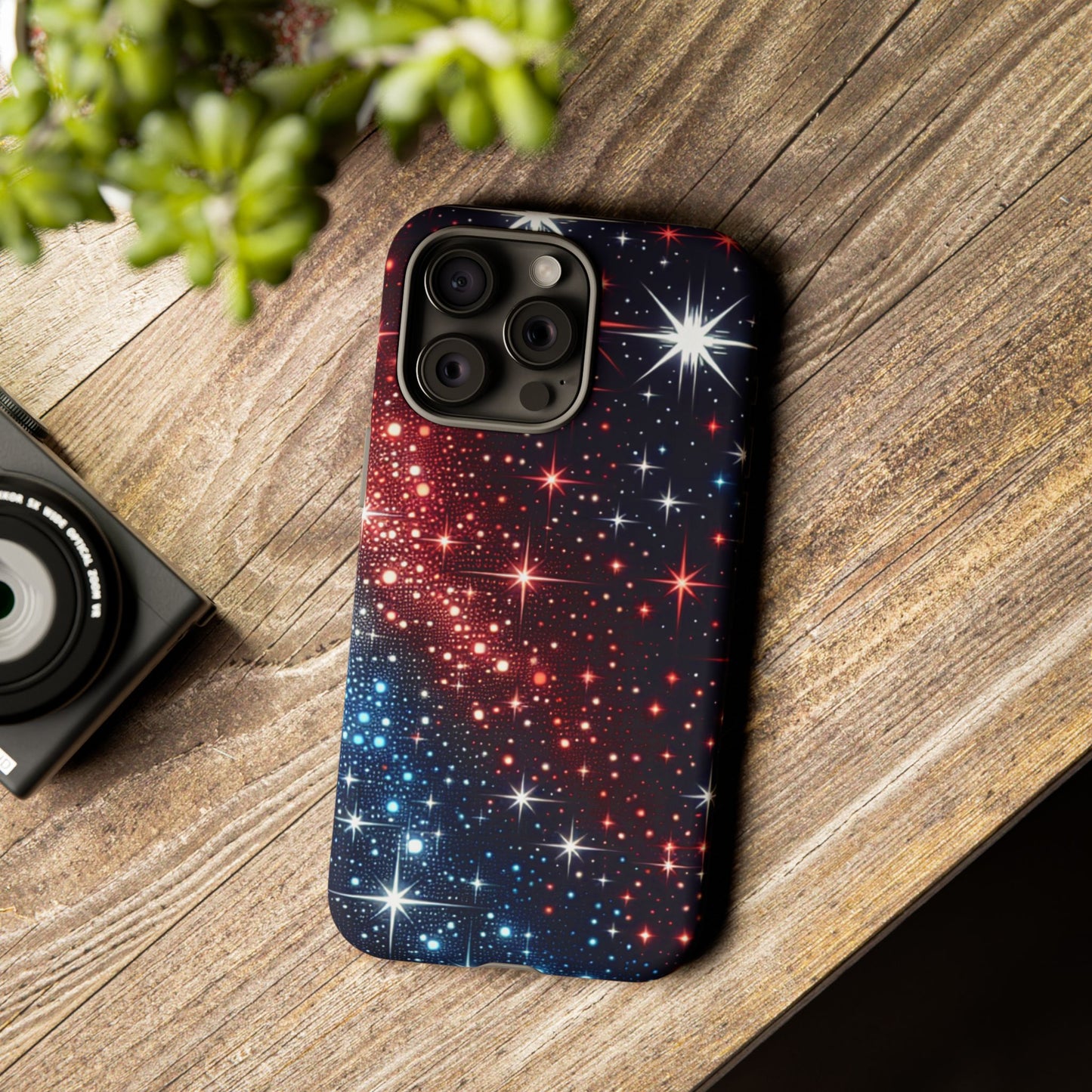 Phone Case, American Starry Night Tough Case, USA Flag Protective Cover, Patriotic iPhone Accessory, Military Veteran Gift