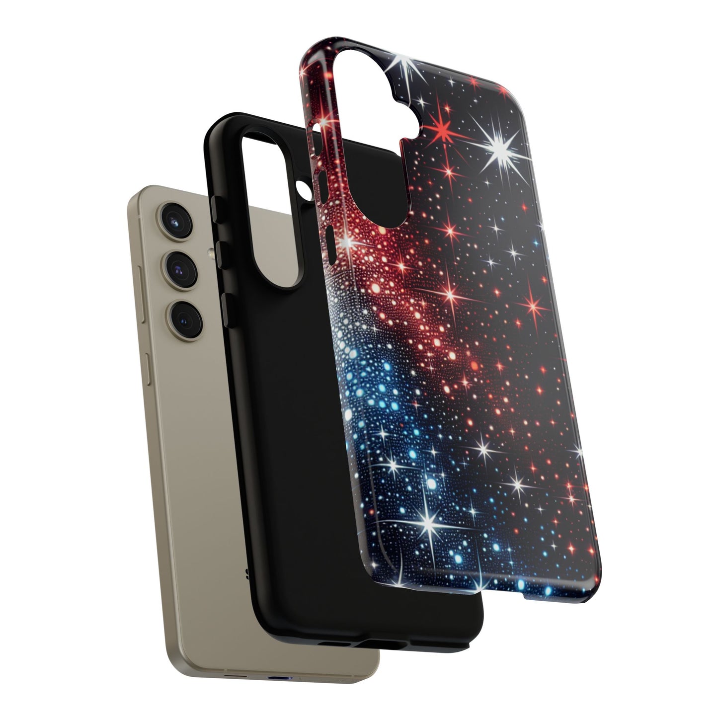 Phone Case, American Starry Night Tough Case, USA Flag Protective Cover, Patriotic iPhone Accessory, Military Veteran Gift