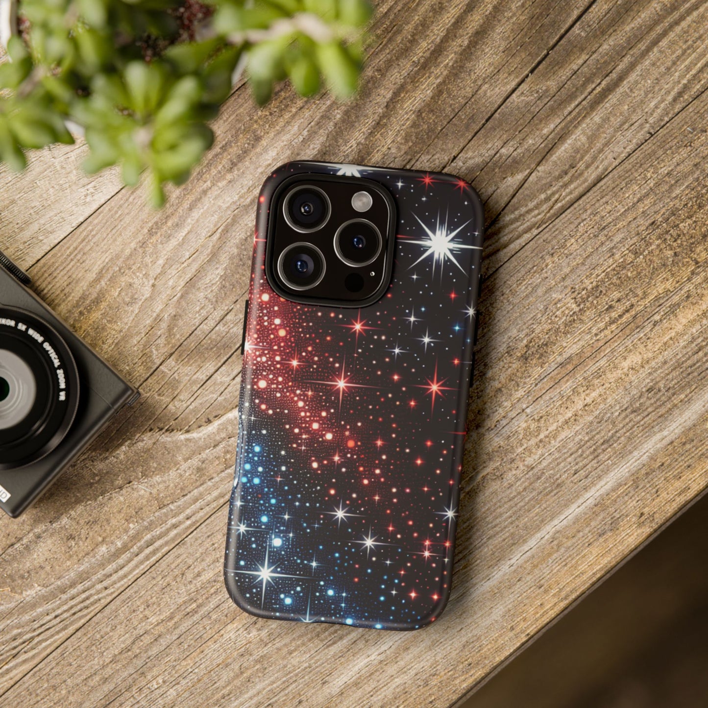 Phone Case, American Starry Night Tough Case, USA Flag Protective Cover, Patriotic iPhone Accessory, Military Veteran Gift