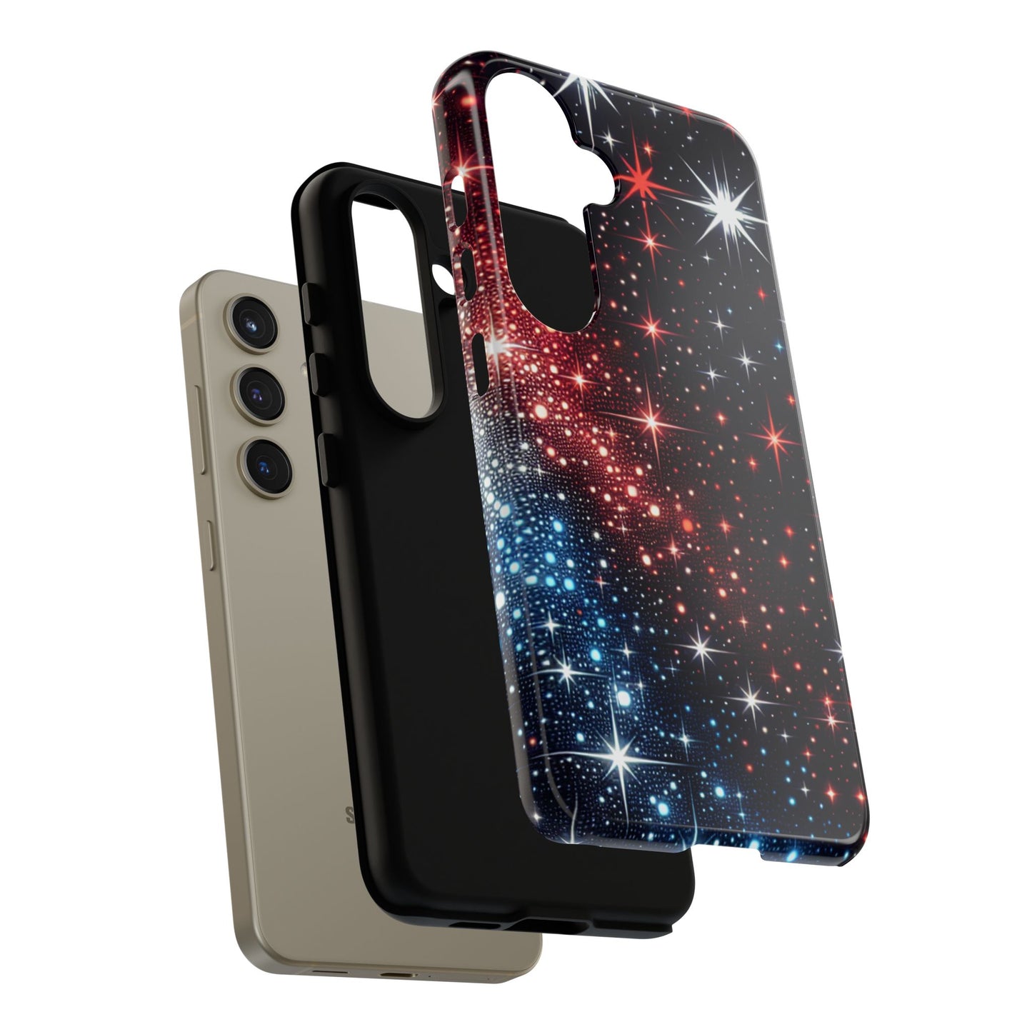 Phone Case, American Starry Night Tough Case, USA Flag Protective Cover, Patriotic iPhone Accessory, Military Veteran Gift