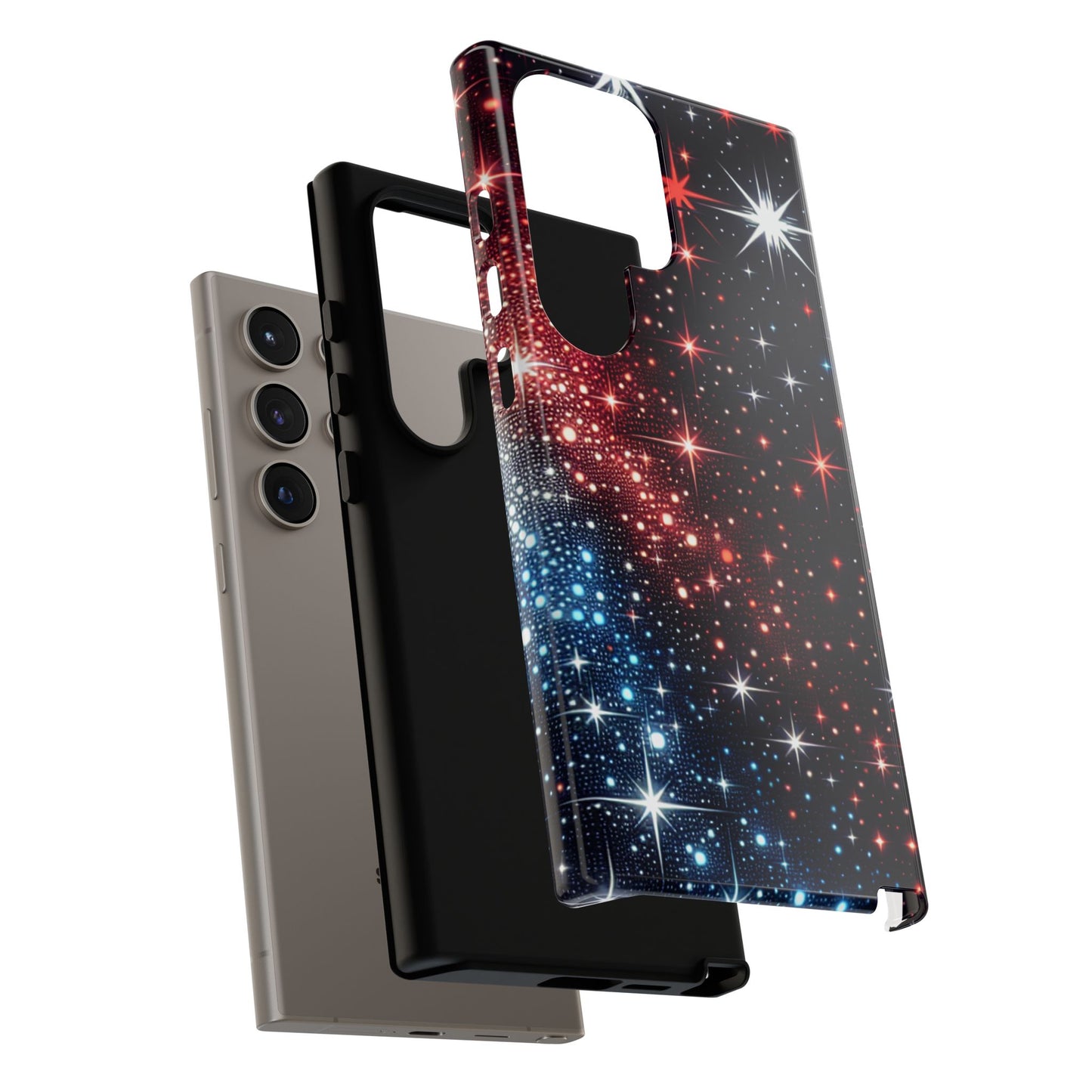 Phone Case, American Starry Night Tough Case, USA Flag Protective Cover, Patriotic iPhone Accessory, Military Veteran Gift