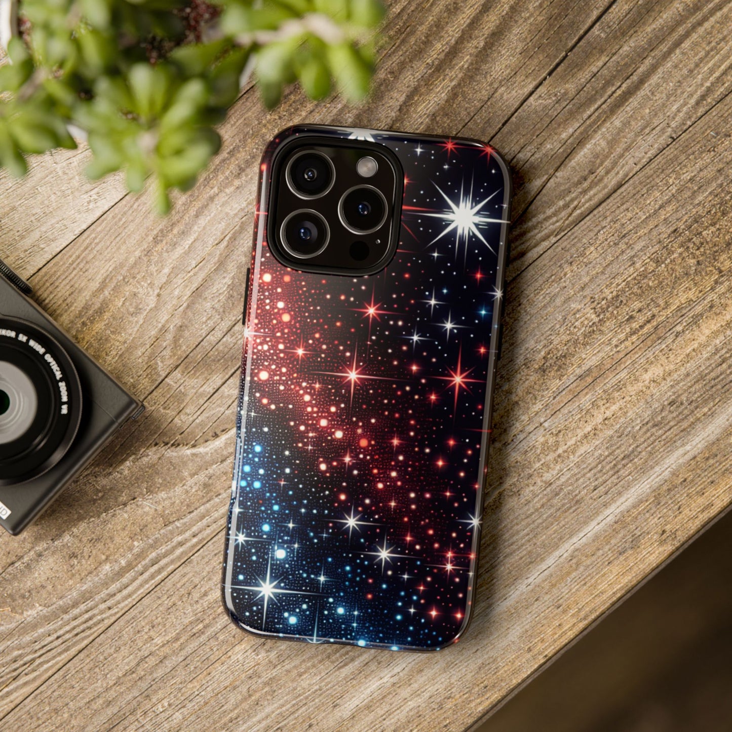 Phone Case, American Starry Night Tough Case, USA Flag Protective Cover, Patriotic iPhone Accessory, Military Veteran Gift