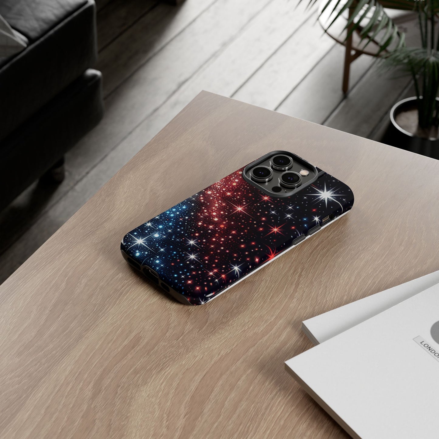 Phone Case, American Starry Night Tough Case, USA Flag Protective Cover, Patriotic iPhone Accessory, Military Veteran Gift