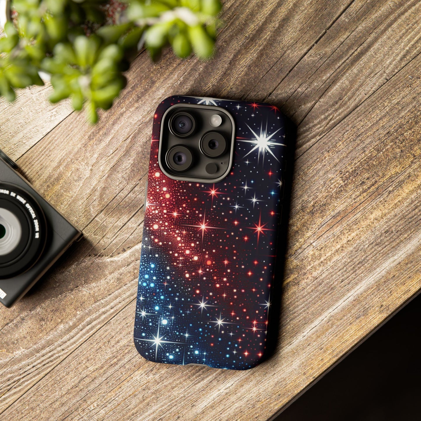 Phone Case, American Starry Night Tough Case, USA Flag Protective Cover, Patriotic iPhone Accessory, Military Veteran Gift