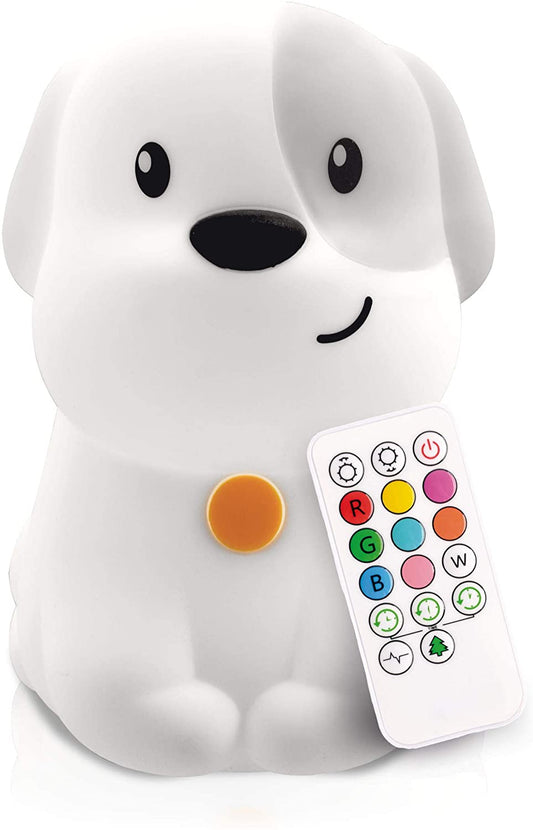 Lumipets Night Light for Kids, Silicone Nursery Light for Baby Room and Toddler, Portable Rechargeable Animal Lights for Girls and Boys, Kawaii Lamp (Puppy)