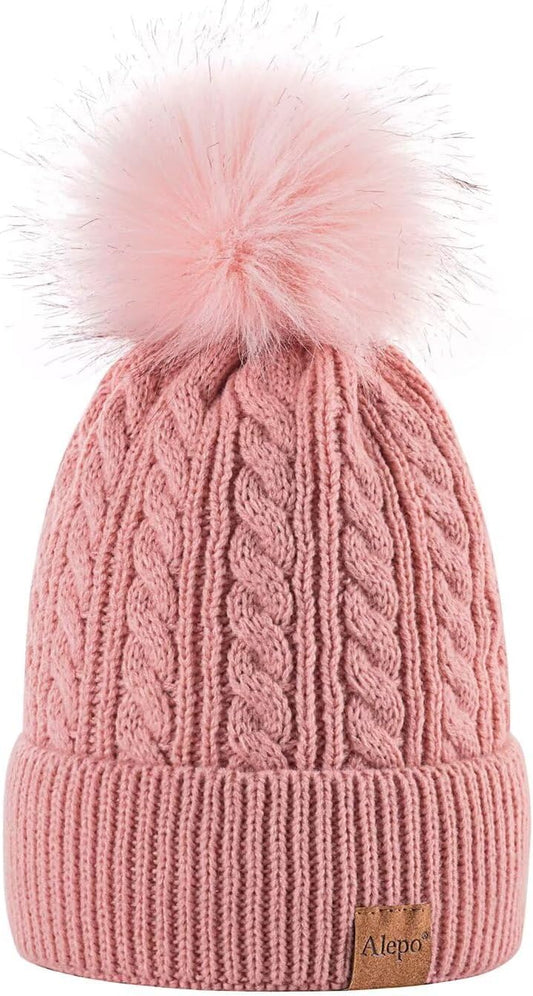 "Stay Cozy and Stylish with Alepo Womens Winter Beanie Hat - Soft, Warm, and Fashionable Ski Cap with Pom Pom"