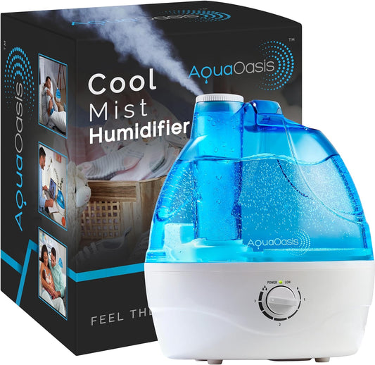 Aquaoasis™ Cool Mist Humidifier (2.2L Water Tank) Quiet Ultrasonic Humidifiers for Bedroom & Large Room - Adjustable -360 Rotation Nozzle, Auto-Shut Off, Humidifiers for Babies Nursery & Whole House