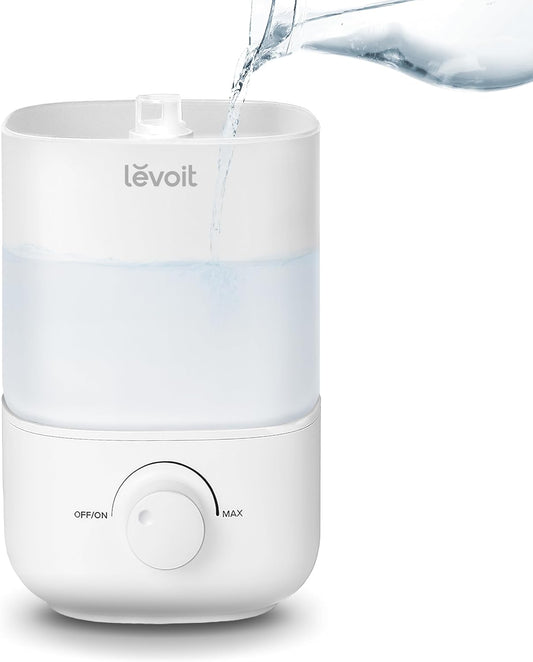 LEVOIT Top Fill Humidifiers for Bedroom, 2.5L Large Tank, Easy to Fill and Clean, 26Db Quiet Cool Mist Air Humidifier for Home Baby Nursery & Plants,Auto Shut-Off and Bpa-Free for Safety, 25H Runtime