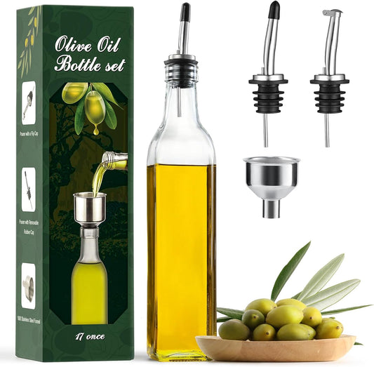AOZITA 17Oz Clear Glass Olive Oil Dispenser 